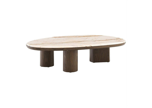 LV04565 Haidar Coffee Table with Natural Marble