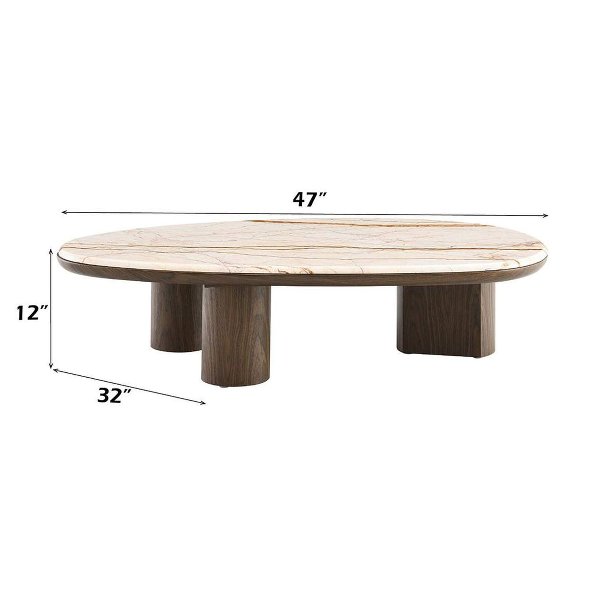 LV04565 Haidar Coffee Table with Natural Marble