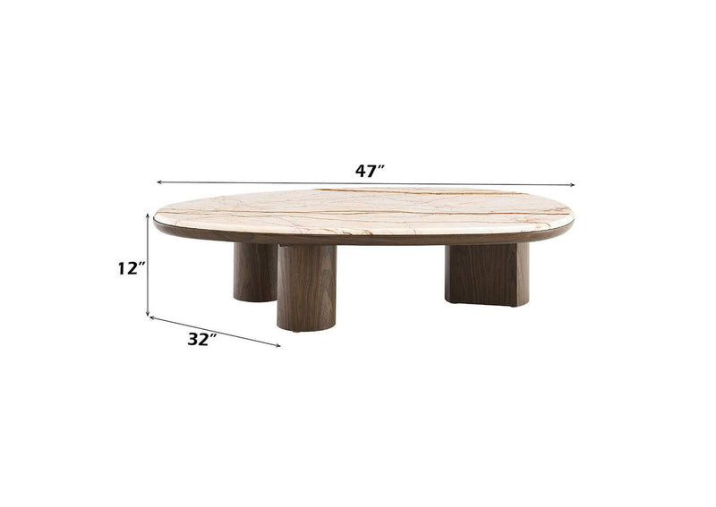 LV04565 Haidar Coffee Table with Natural Marble