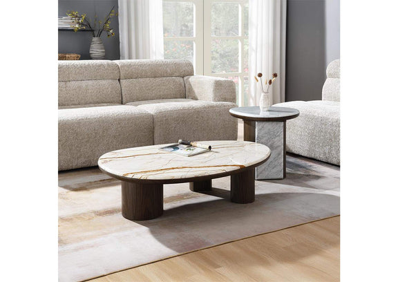LV04565 Haidar Coffee Table with Natural Marble