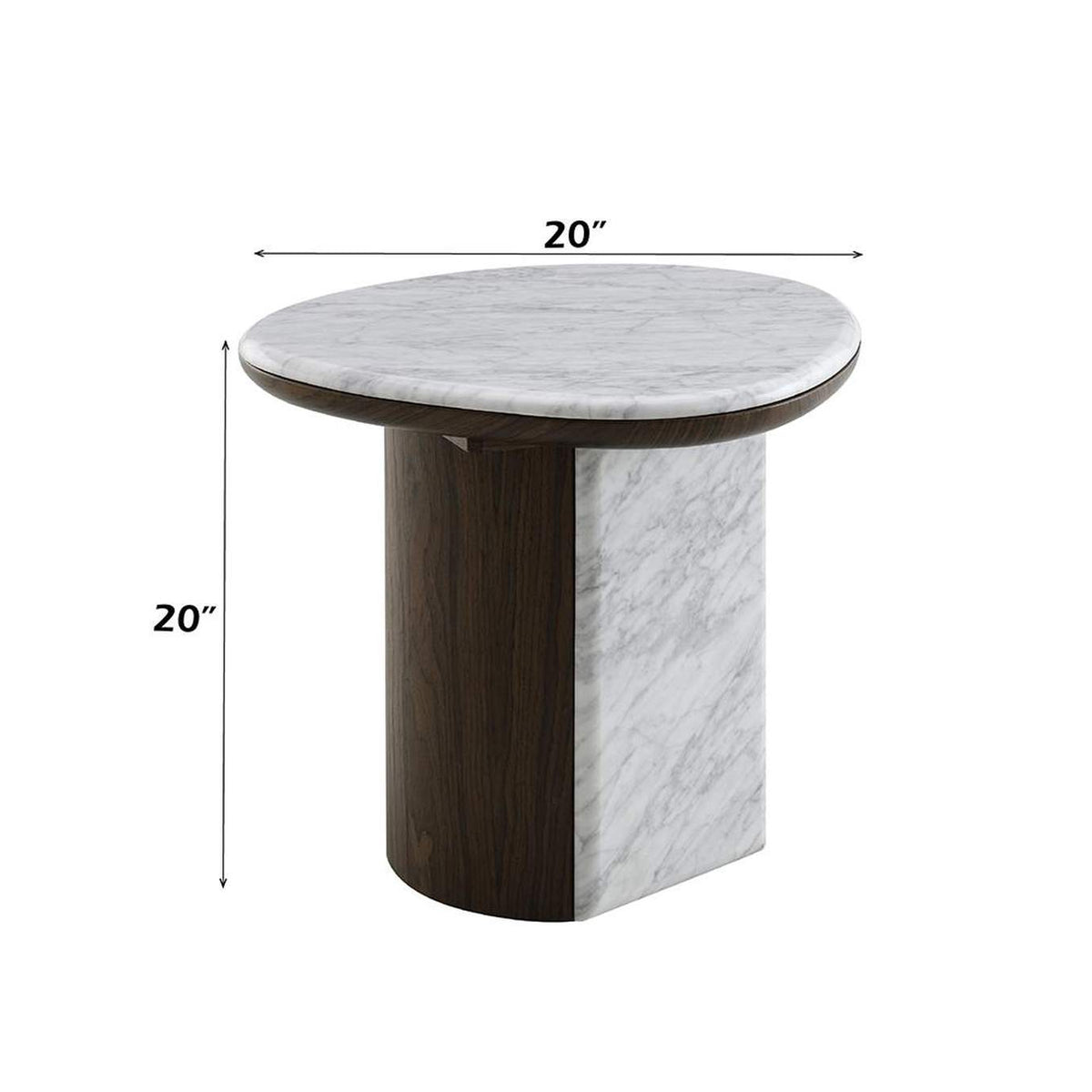 LV04566 Haidar End Table with Natural Marble