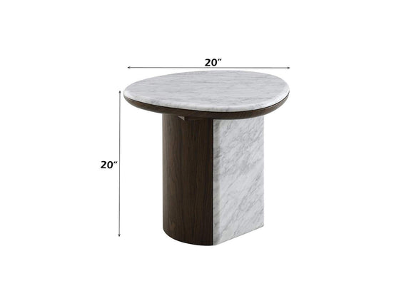 LV04566 Haidar End Table with Natural Marble