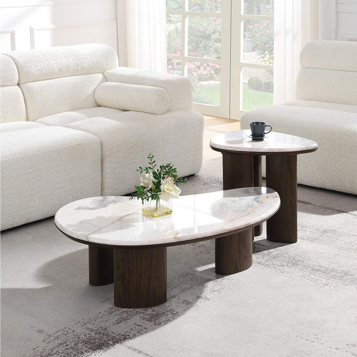 LV04575 Hanale Coffee Table with Natural Marble