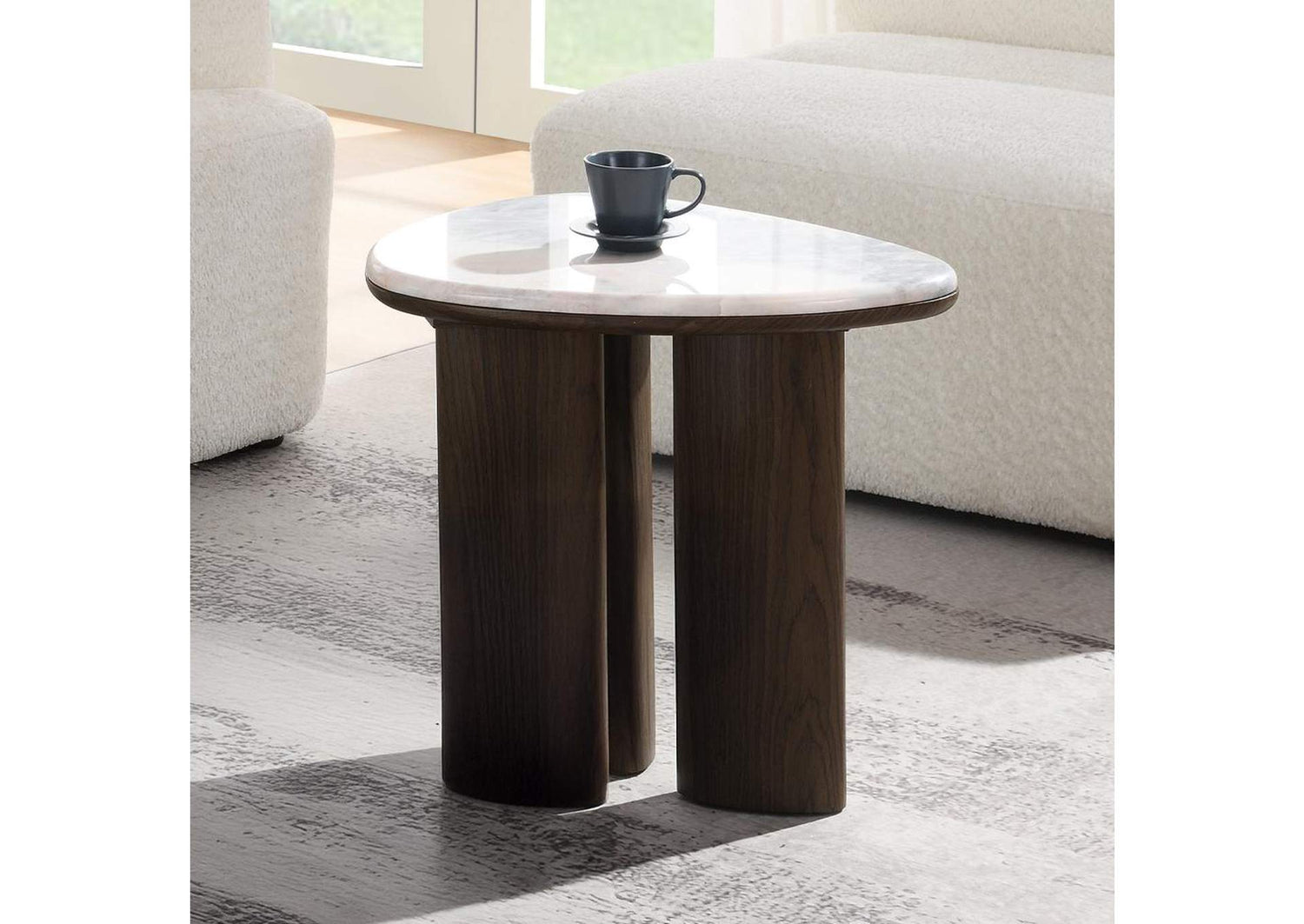 LV04576 Hanale End Table with Natural Marble