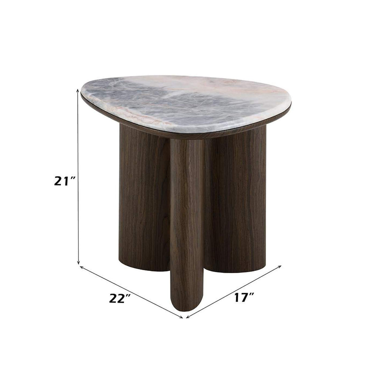 LV04576 Hanale End Table with Natural Marble