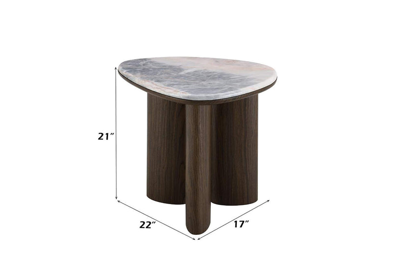 LV04576 Hanale End Table with Natural Marble
