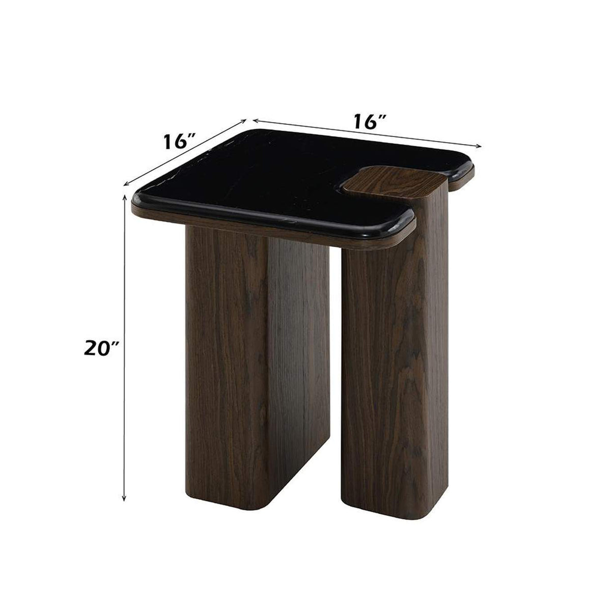 LV04596 Dana End Table with Natural Marble