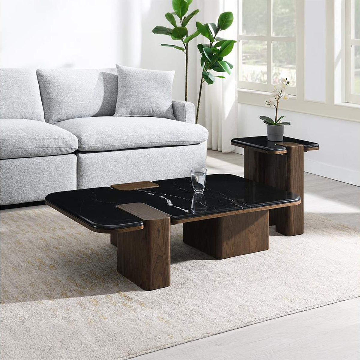 LV04596 Dana End Table with Natural Marble
