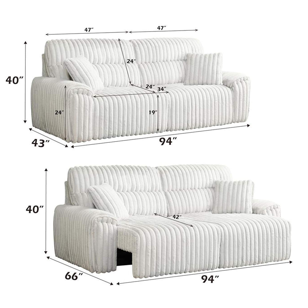 LV04660 Jaya Power Motion Sofa with Sleeper and USB Port