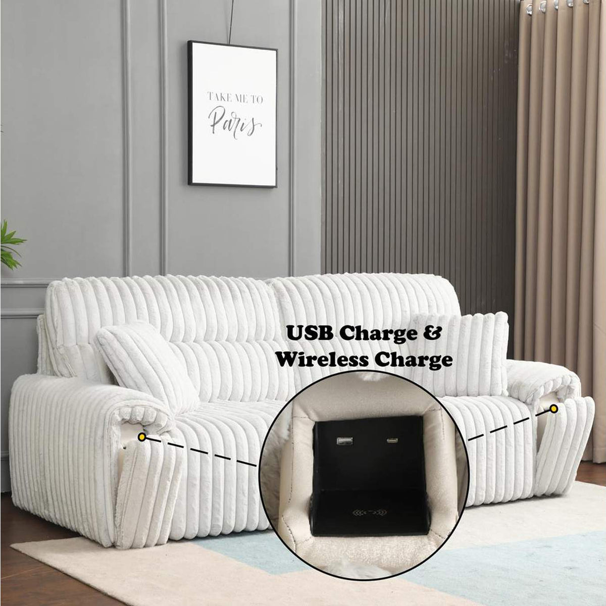 LV04660 Jaya Power Motion Sofa with Sleeper and USB Port