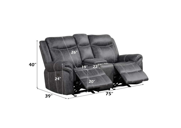 LV04671 Zubaida Power Glider Motion Loveseat with USB