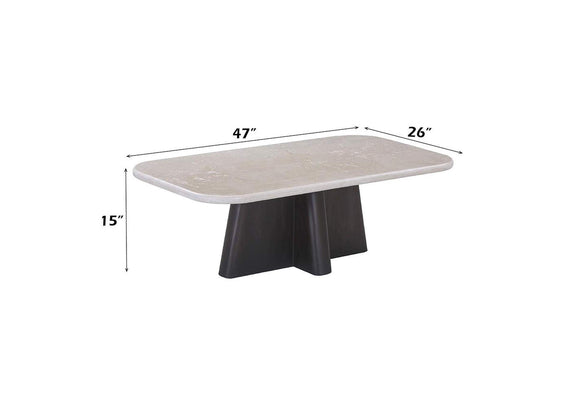 LV04765 Jacory Coffee Table with Bottocino Marble Top