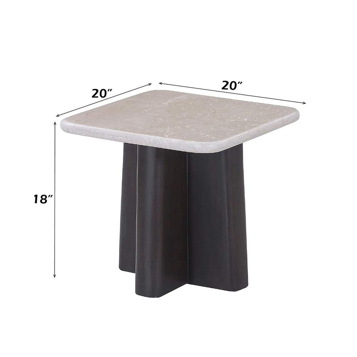 LV04766 Jacory End Table with Bottocino Marble Top
