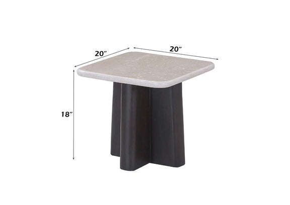 LV04766 Jacory End Table with Bottocino Marble Top