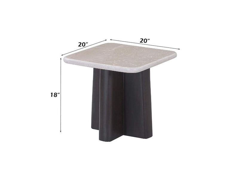 LV04766 Jacory End Table with Bottocino Marble Top