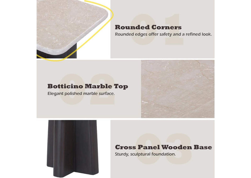 LV04766 Jacory End Table with Bottocino Marble Top