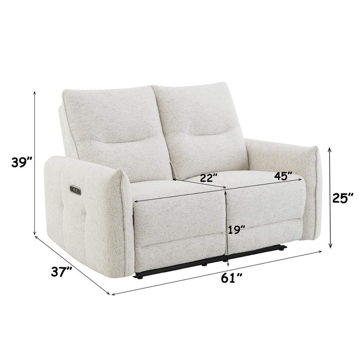 LV04781 Lalisa Power Motion Loveseat with USB Port
