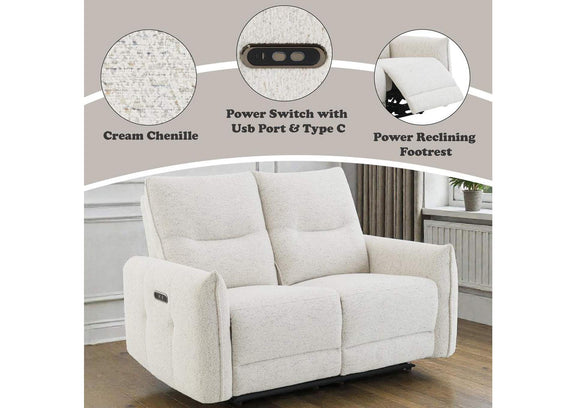 LV04781 Lalisa Power Motion Loveseat with USB Port