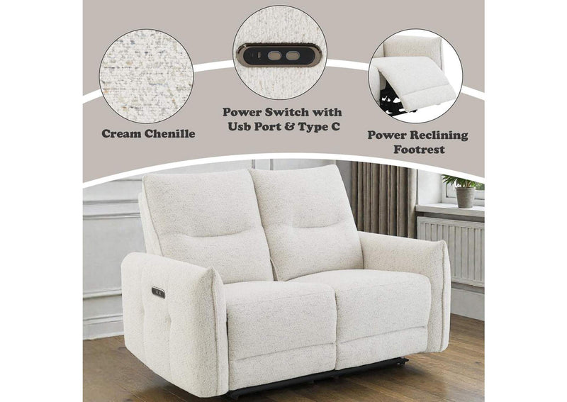 LV04781 Lalisa Power Motion Loveseat with USB Port