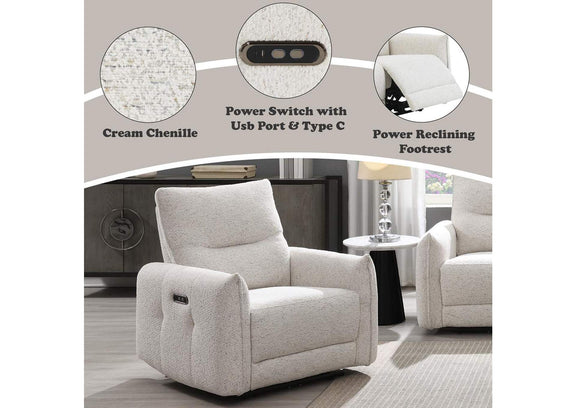 LV04782 Lalisa Power Motion Recliner with USB Port