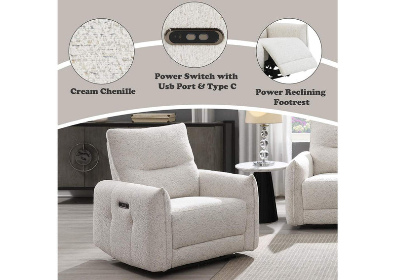 LV04782 Lalisa Power Motion Recliner with USB Port