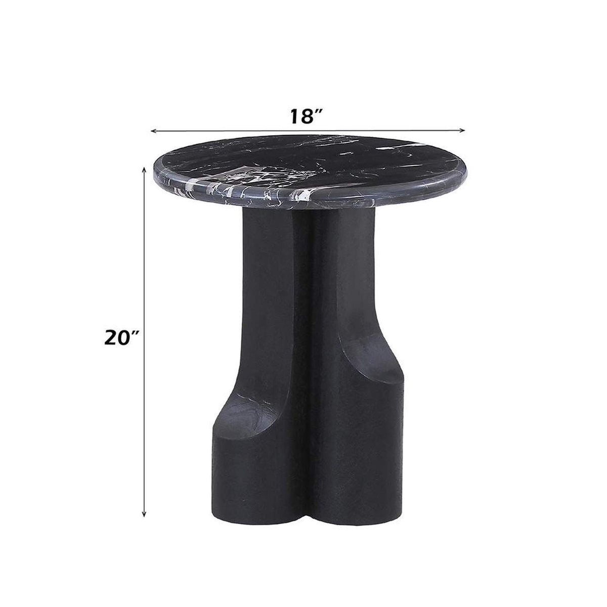 LV04786 Kinton End Table with Natural Marble Top