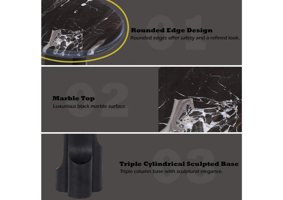 LV04786 Kinton End Table with Natural Marble Top