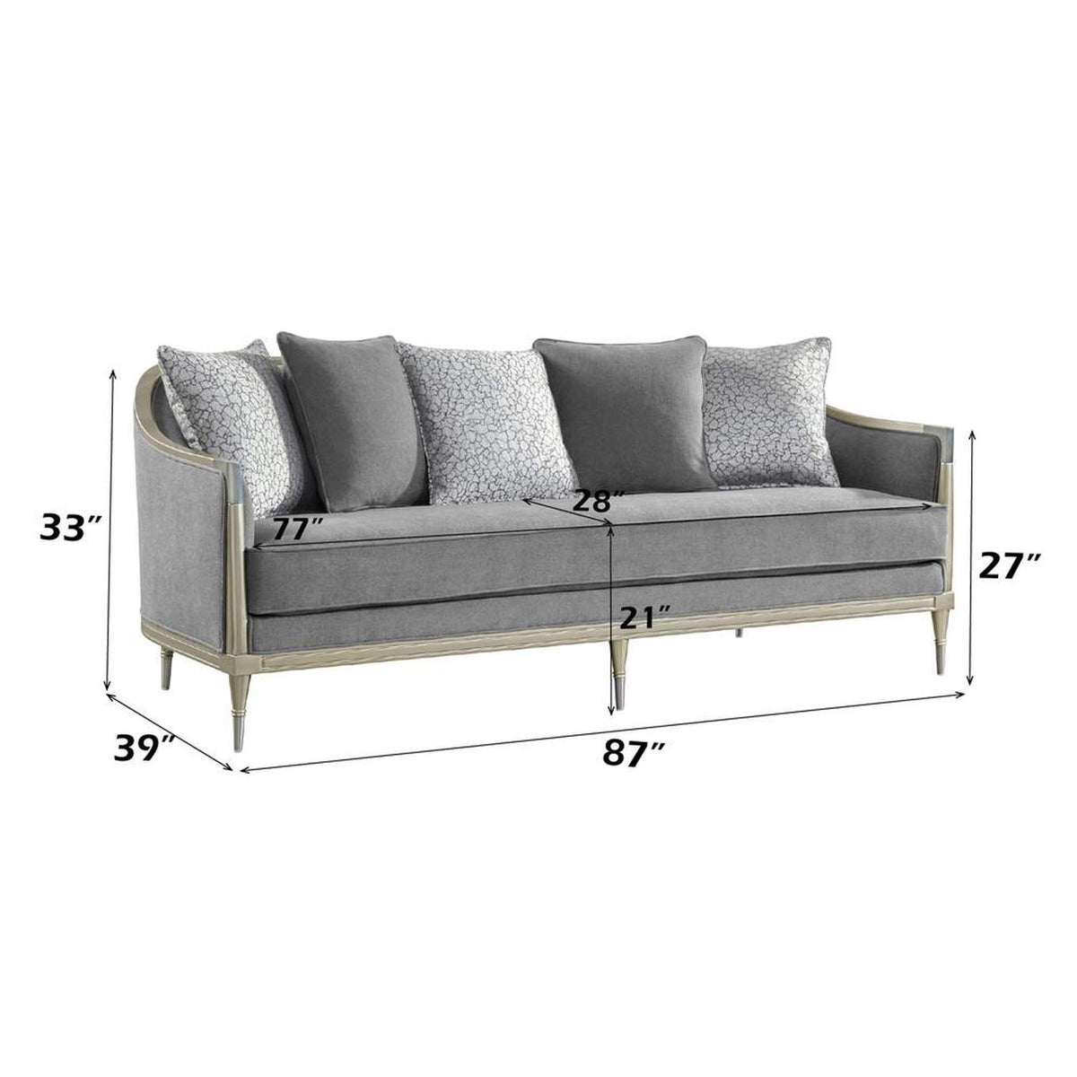 LV04820 Fernando Sofa with 5 Pillows