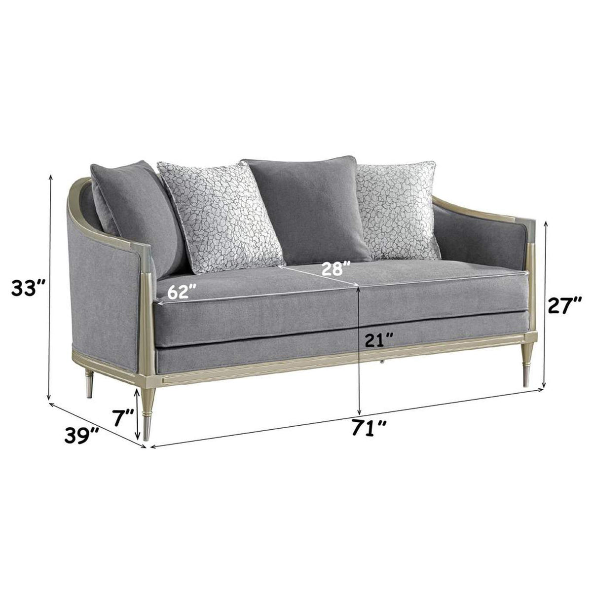 LV04821 Fernando Loveseat with 4 Pillows