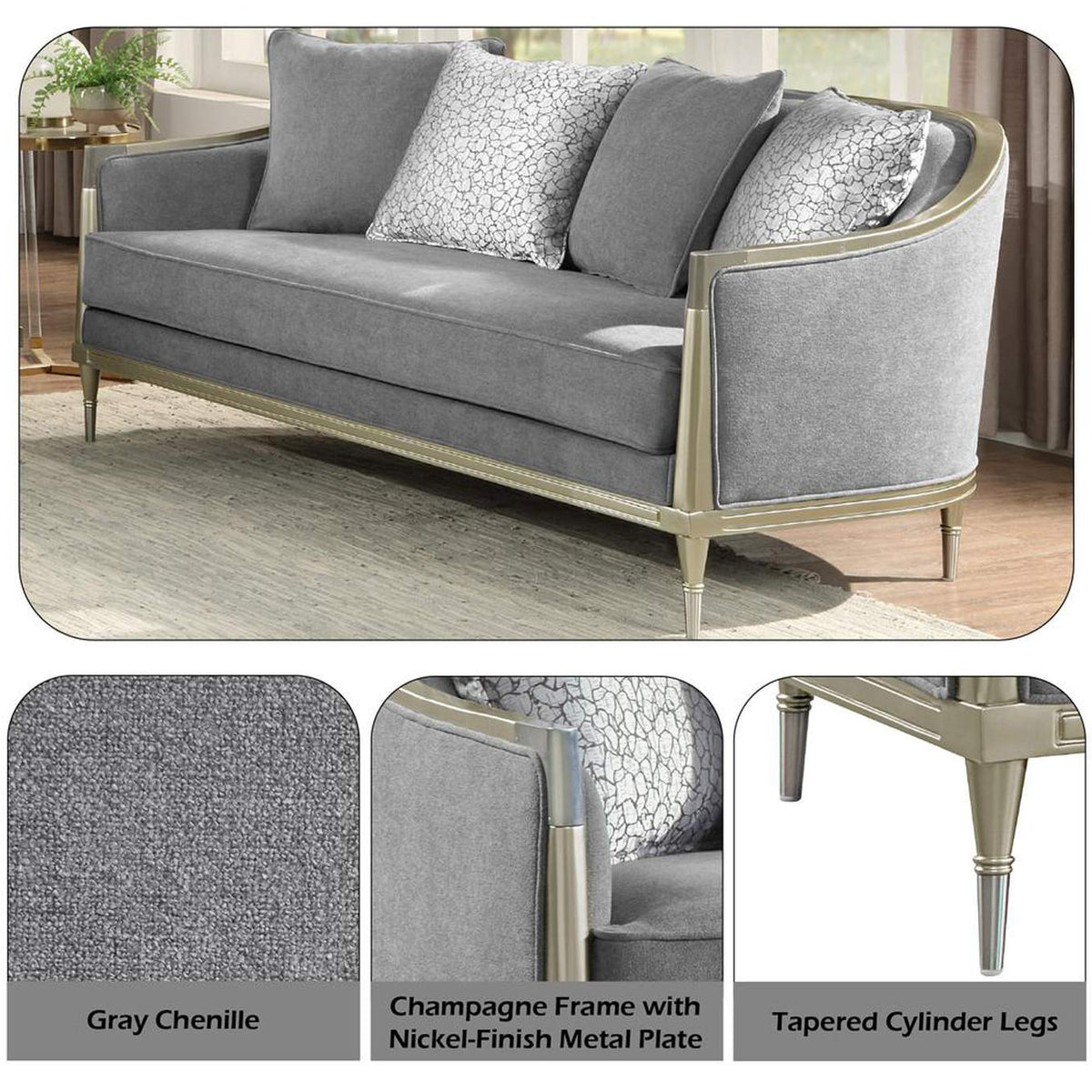 LV04821 Fernando Loveseat with 4 Pillows