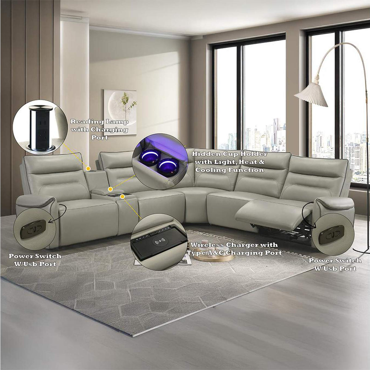 LV04830 Jayke Power Motion Sectional Sofa