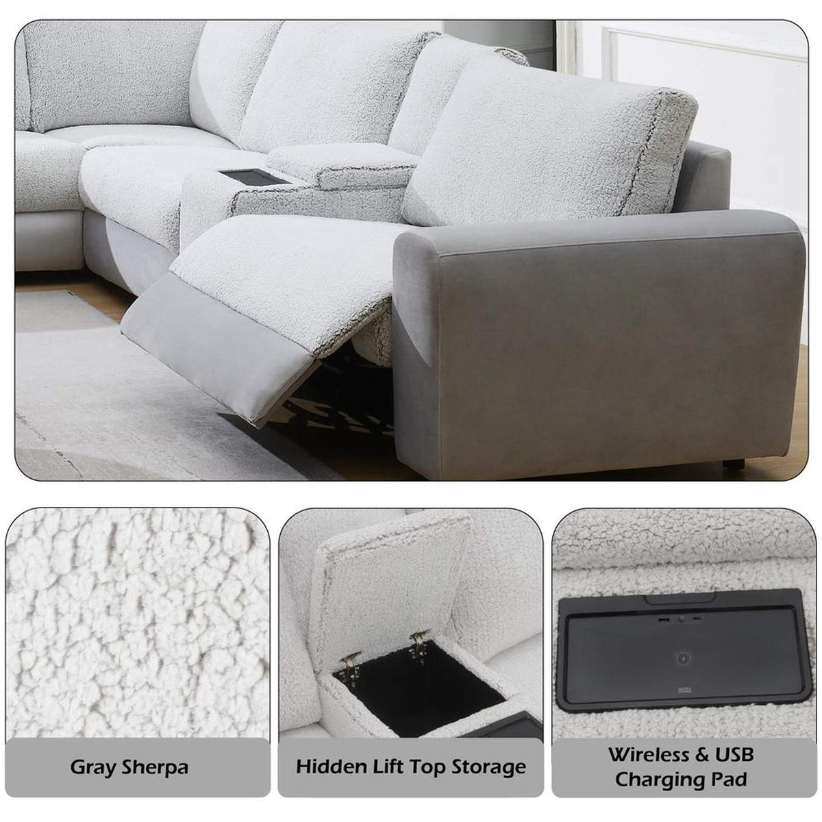 LV04891 Tarrance Modular Console with Wireless Charging and USB