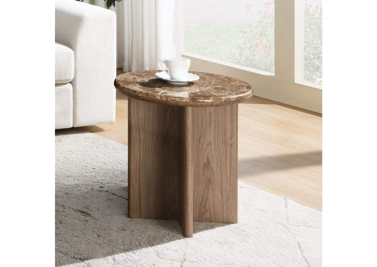 LV05316 Markku End Table with Natural Marble