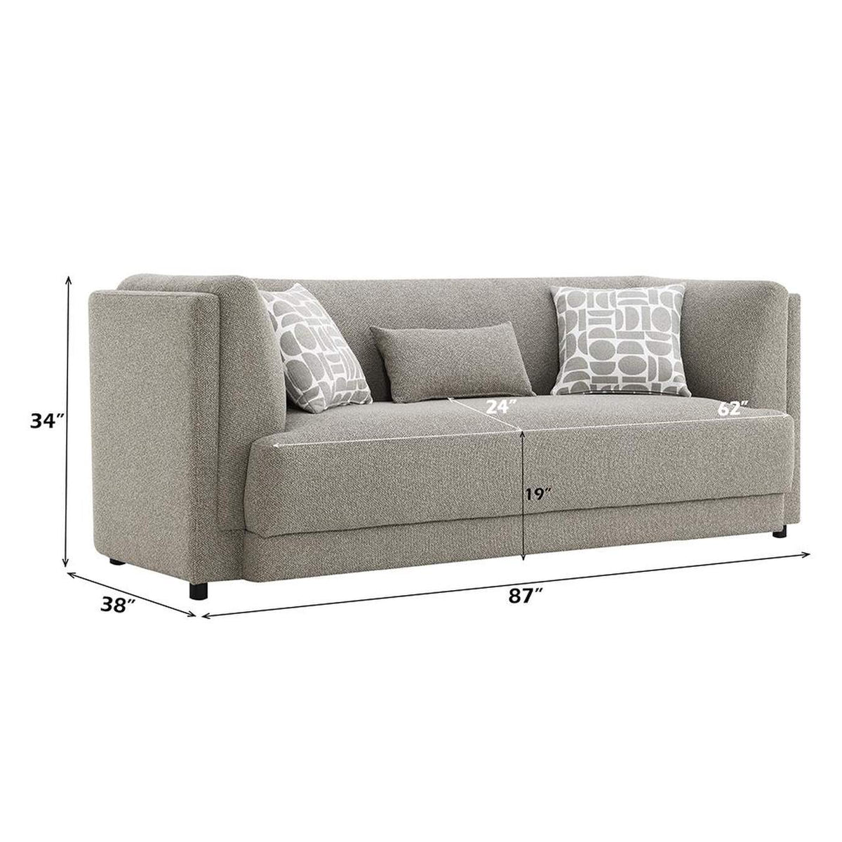 LV05380 Glenda Sofa with 3 Pillows