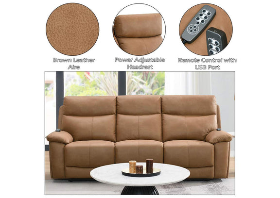 LV05870 Chavis Power Motion Sofa with USB and Power Headrest