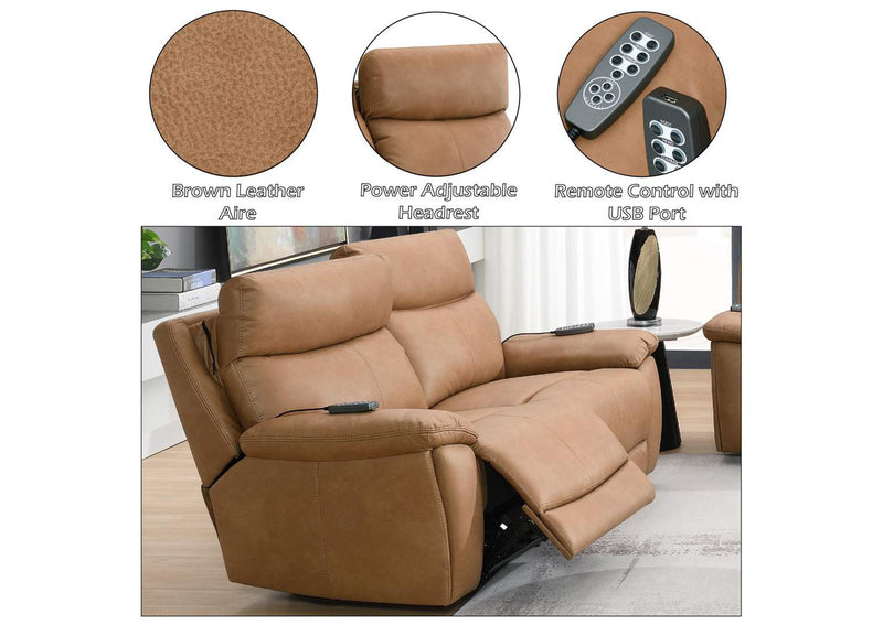 LV05871 Chavis Power Motion Loveseat with USB and Power Headrest