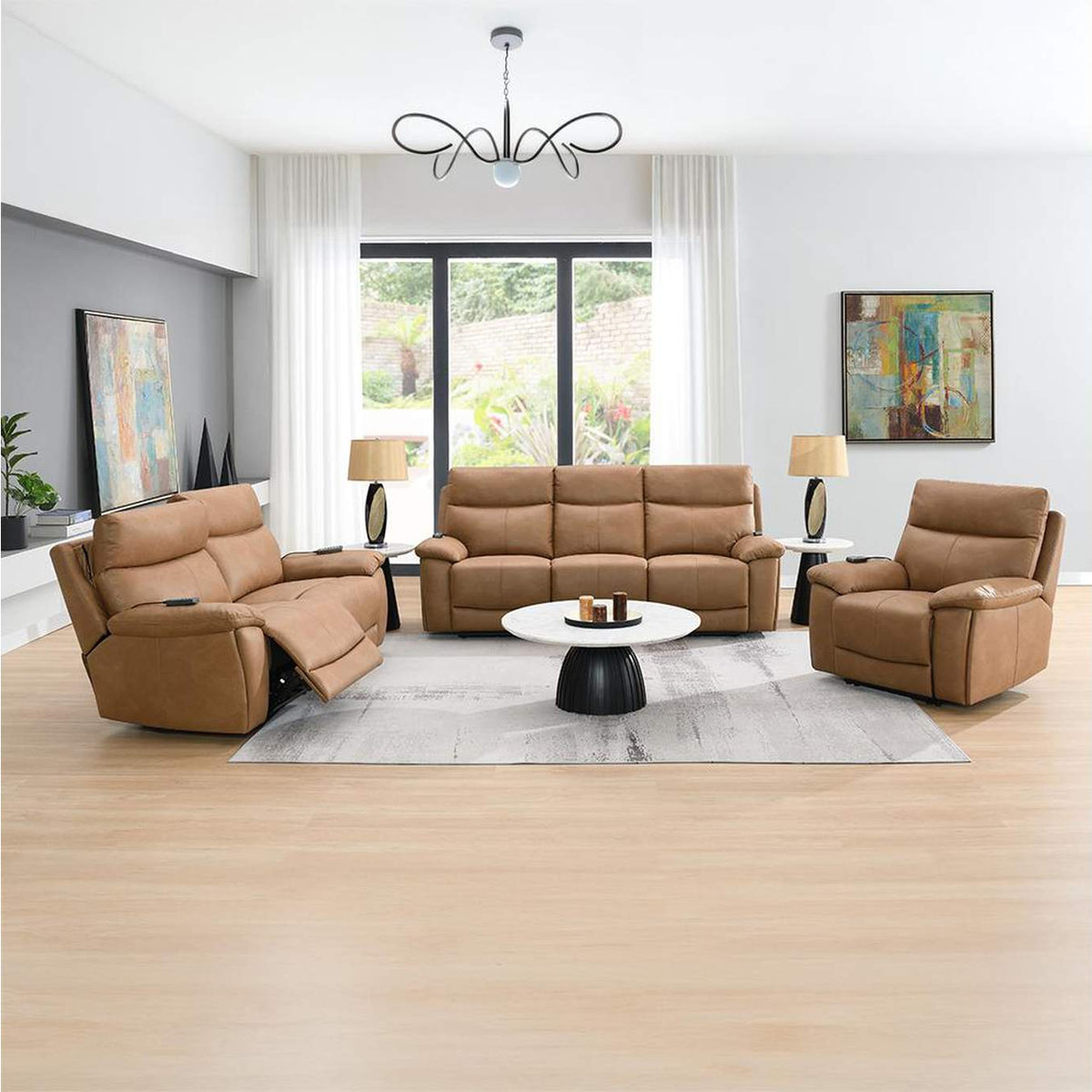 LV05871 Chavis Power Motion Loveseat with USB and Power Headrest