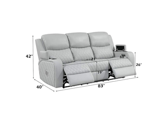 LV05900 Elonzo Power Motion Sofa with Led, Power Headrest and Speaker