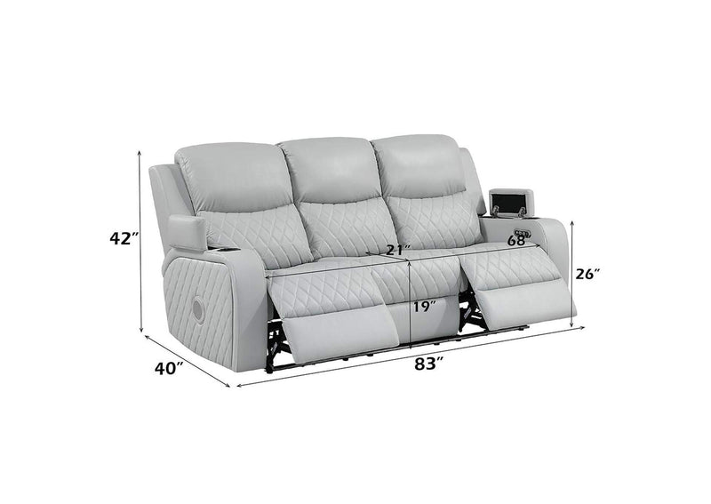 LV05900 Elonzo Power Motion Sofa with Led, Power Headrest and Speaker