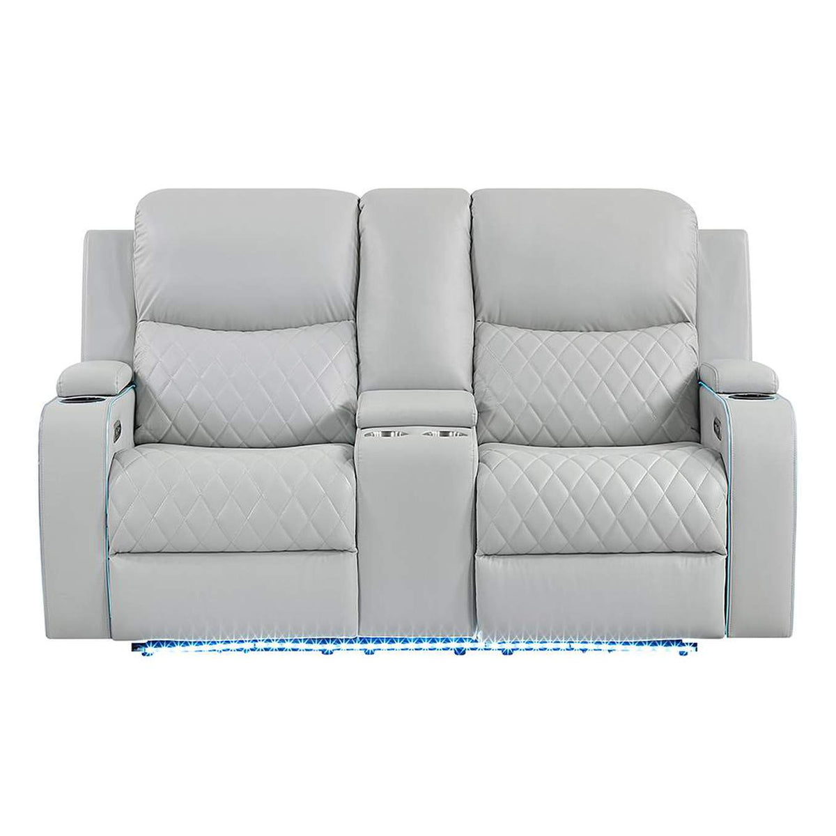 LV05901 Elonzo Power Motion Loveseat with Console, Led, Power Headrest and Speaker