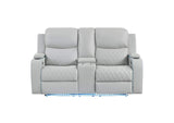 LV05901 Elonzo Power Motion Loveseat with Console, Led, Power Headrest and Speaker