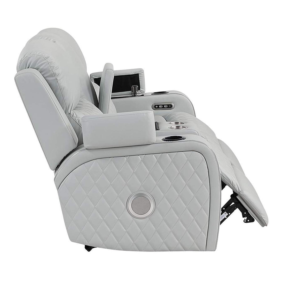 LV05901 Elonzo Power Motion Loveseat with Console, Led, Power Headrest and Speaker