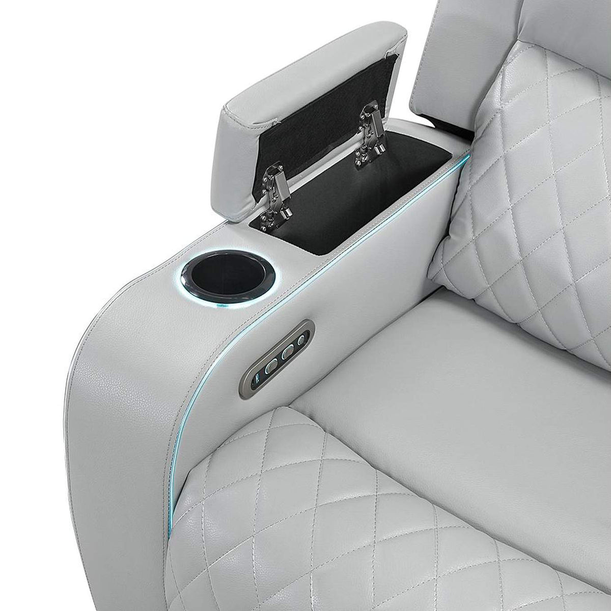 LV05901 Elonzo Power Motion Loveseat with Console, Led, Power Headrest and Speaker