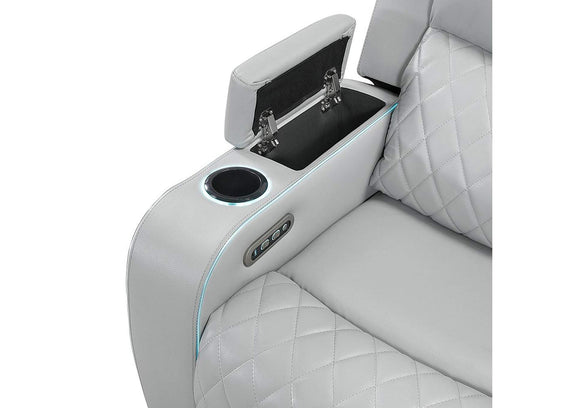 LV05901 Elonzo Power Motion Loveseat with Console, Led, Power Headrest and Speaker