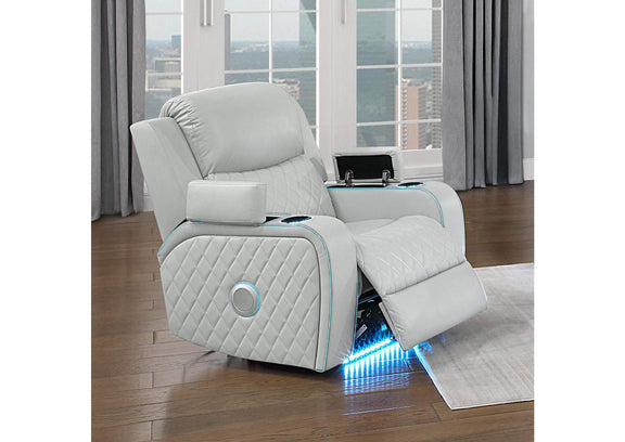 LV05902 Elonzo Power Motion Recliner W with Led, Power Headrest and Speaker