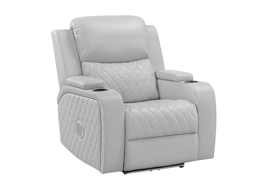 LV05902 Elonzo Power Motion Recliner W with Led, Power Headrest and Speaker