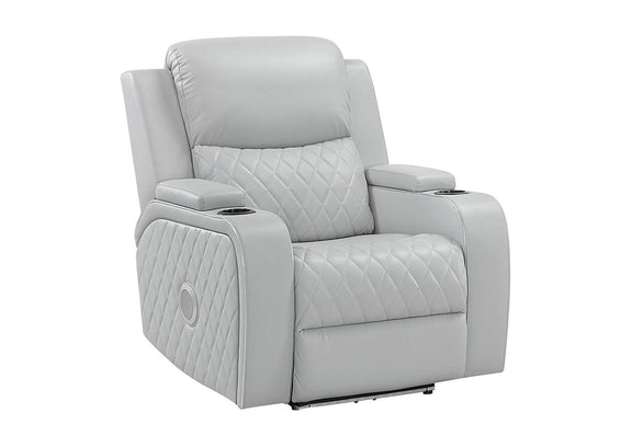 LV05902 Elonzo Power Motion Recliner W with Led, Power Headrest and Speaker