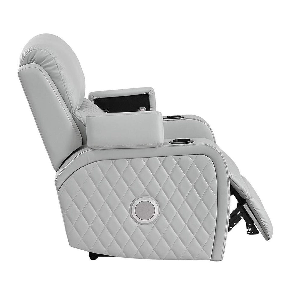 LV05902 Elonzo Power Motion Recliner W with Led, Power Headrest and Speaker