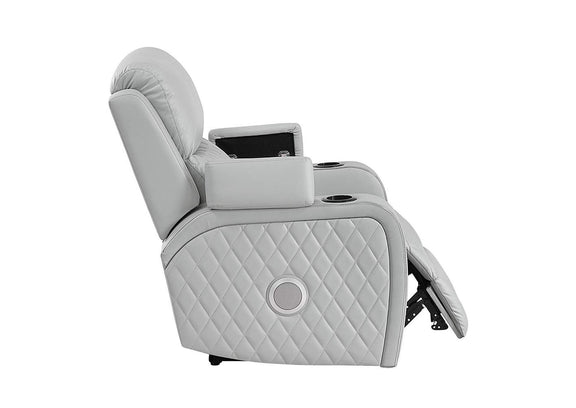LV05902 Elonzo Power Motion Recliner W with Led, Power Headrest and Speaker