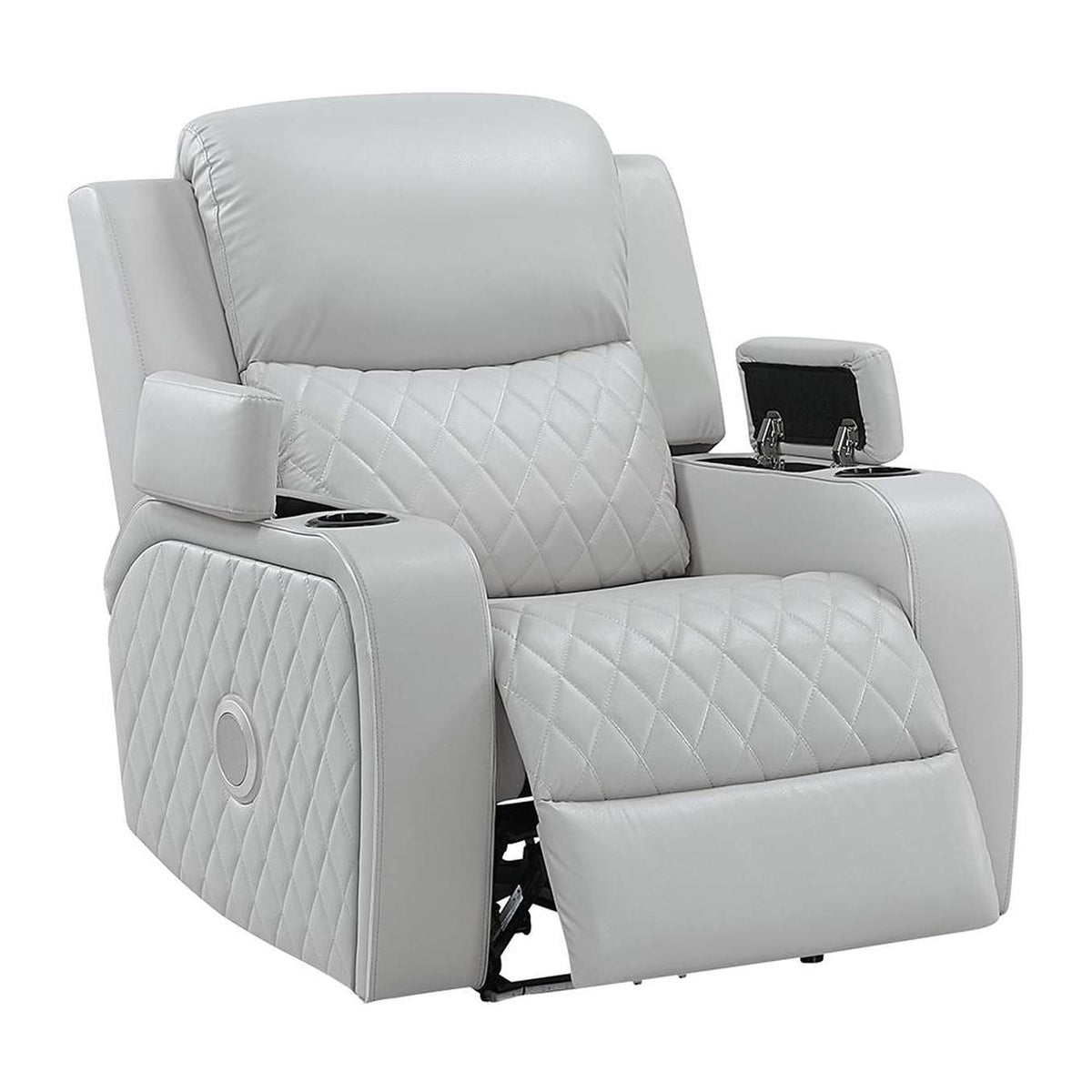 LV05902 Elonzo Power Motion Recliner W with Led, Power Headrest and Speaker